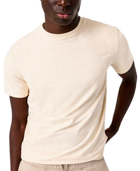 Мужская футболка GUESS Theo Allover-Monogram Classic-Fit, цвет: Creame Brulee