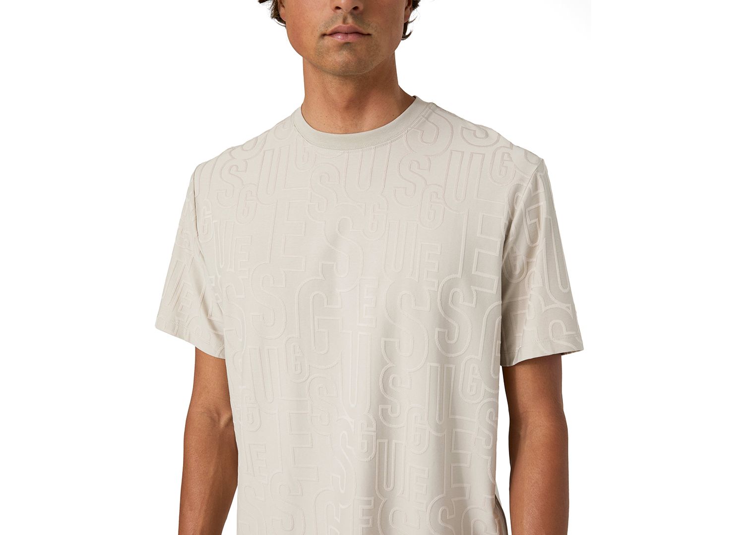 Men's Allover Jacquard Classic-Fit Crewneck T-Shirt