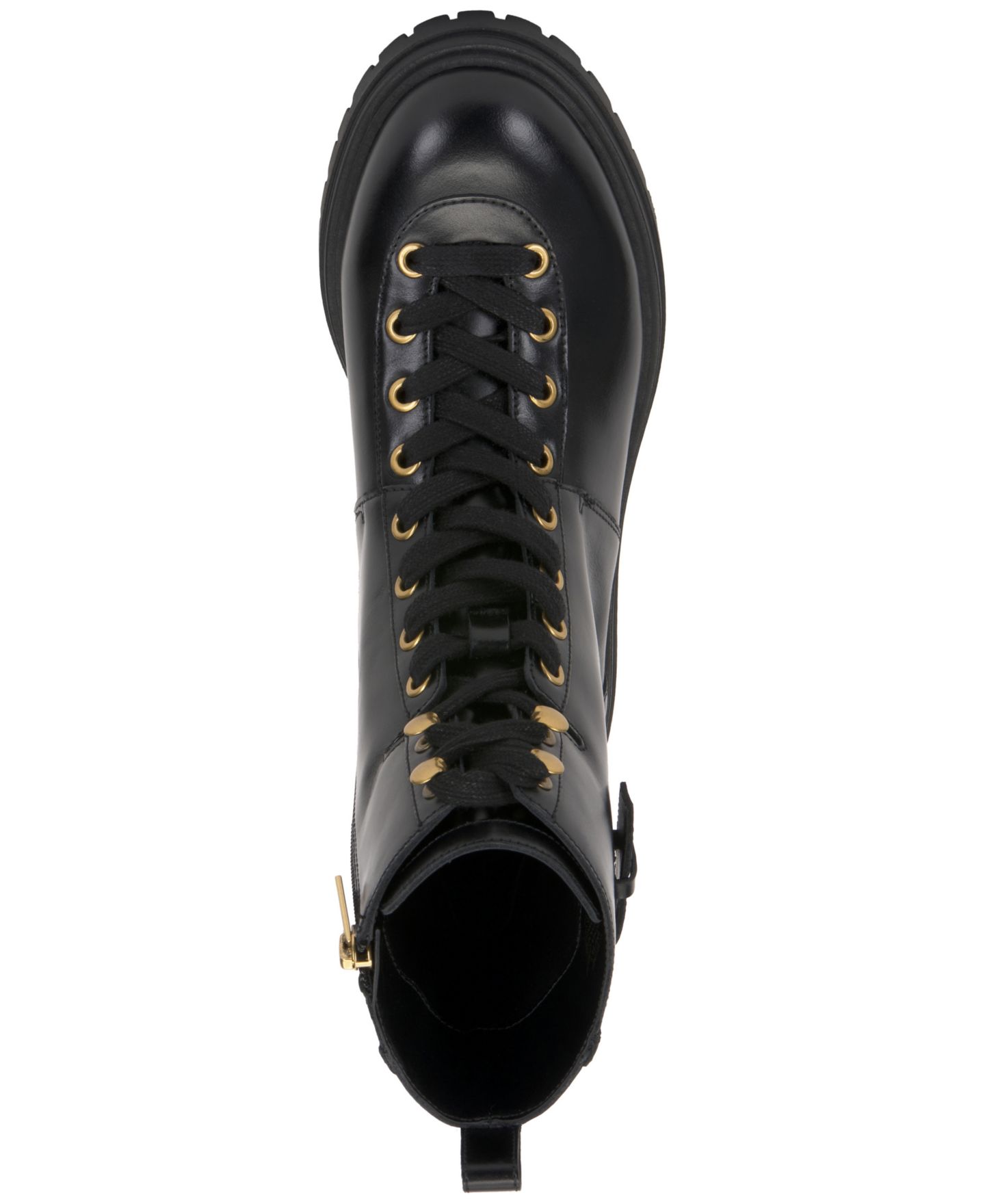 Женские ботинки Vince Camuto Becinda Lace-Up Combat Booties, цвет: Чёрный замшевый / Чёрный кожаный — фото 4