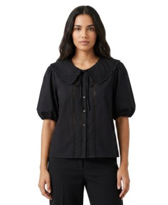 Women's Embroidered Peter Pan Collar Blouse