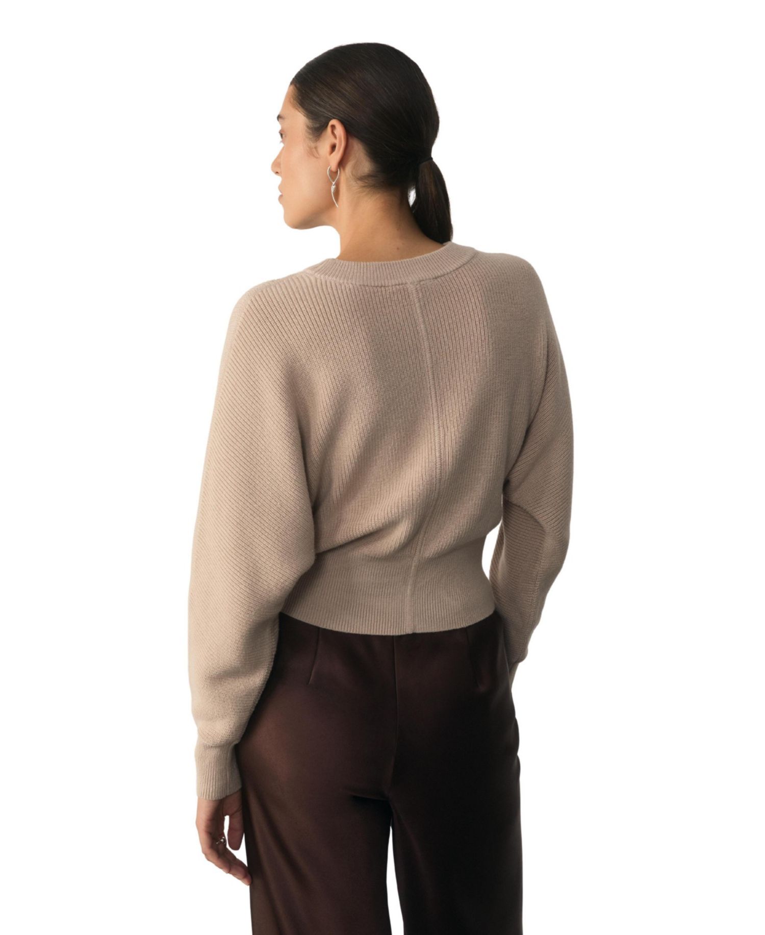 Women's Rieti Silk-Blend Ribbed-Knit Crewneck Sweater