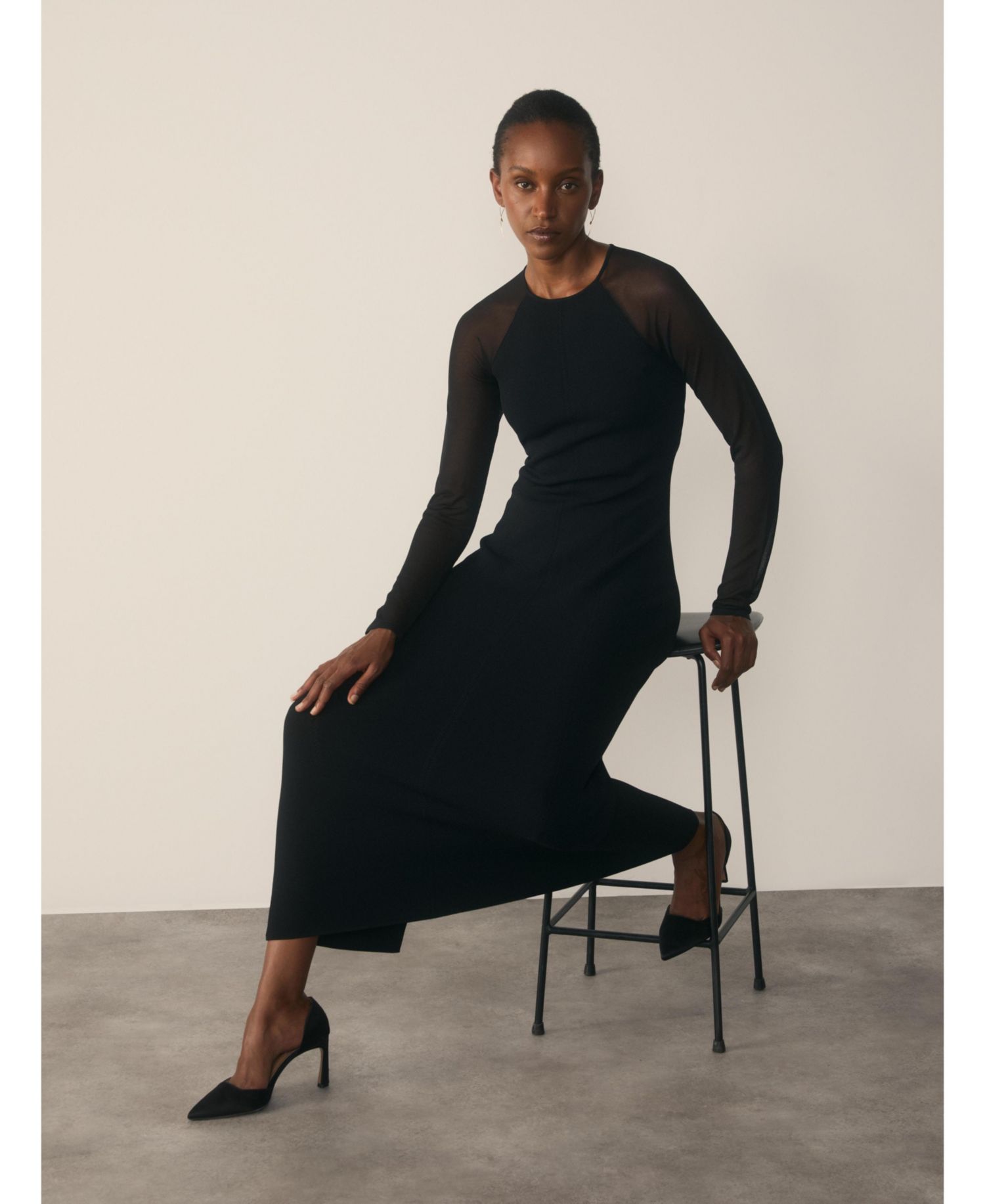 Women's Sculpted Stretch-Knit Midi Dress