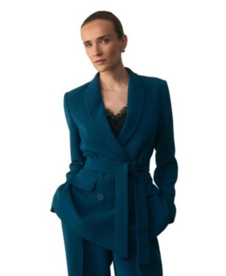 Women's Almeida Longline Wrapped-Waist Blazer