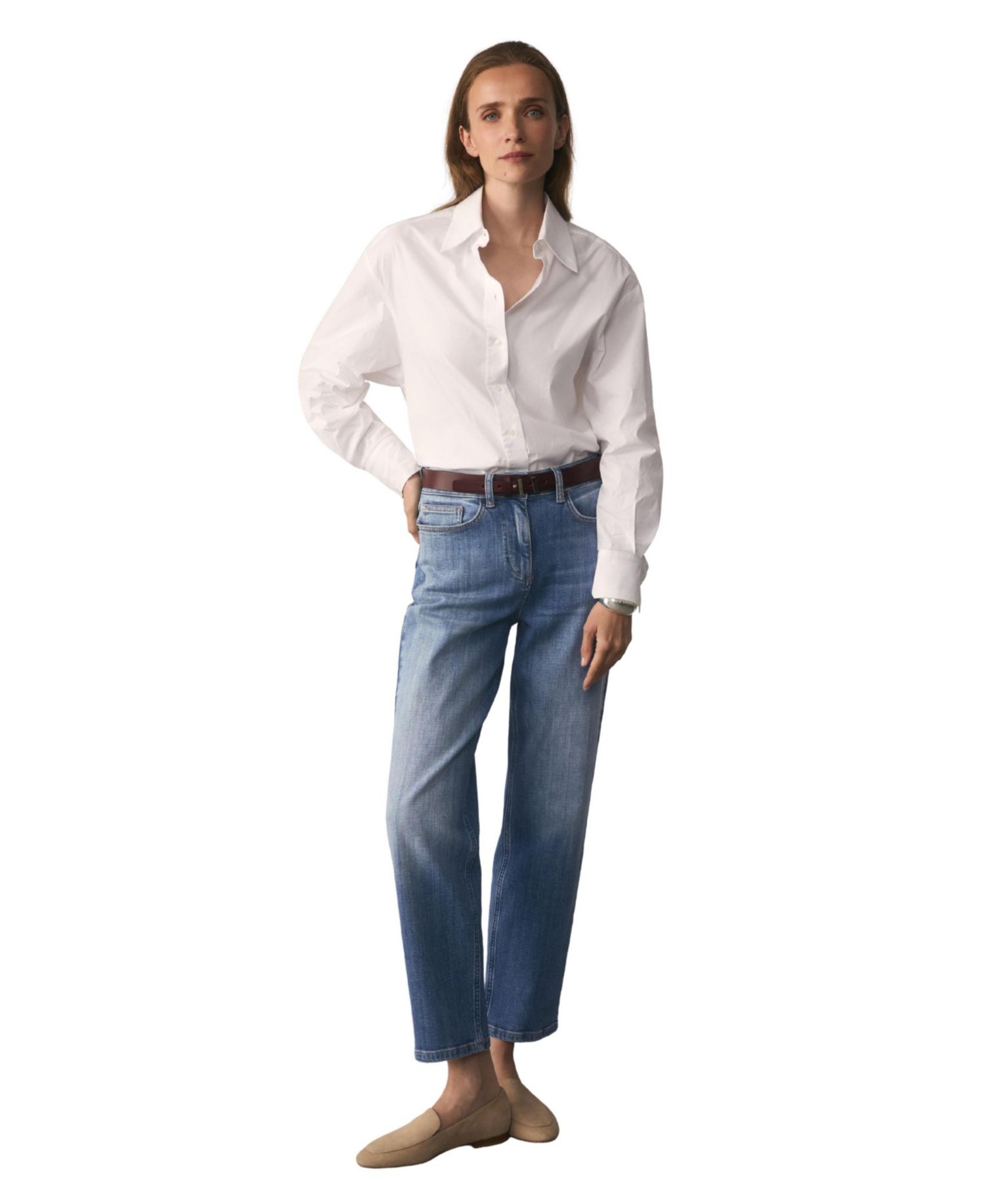 Women's Claudia Cotton-Blend Oversized Long-Sleeve Button-Down Shirt