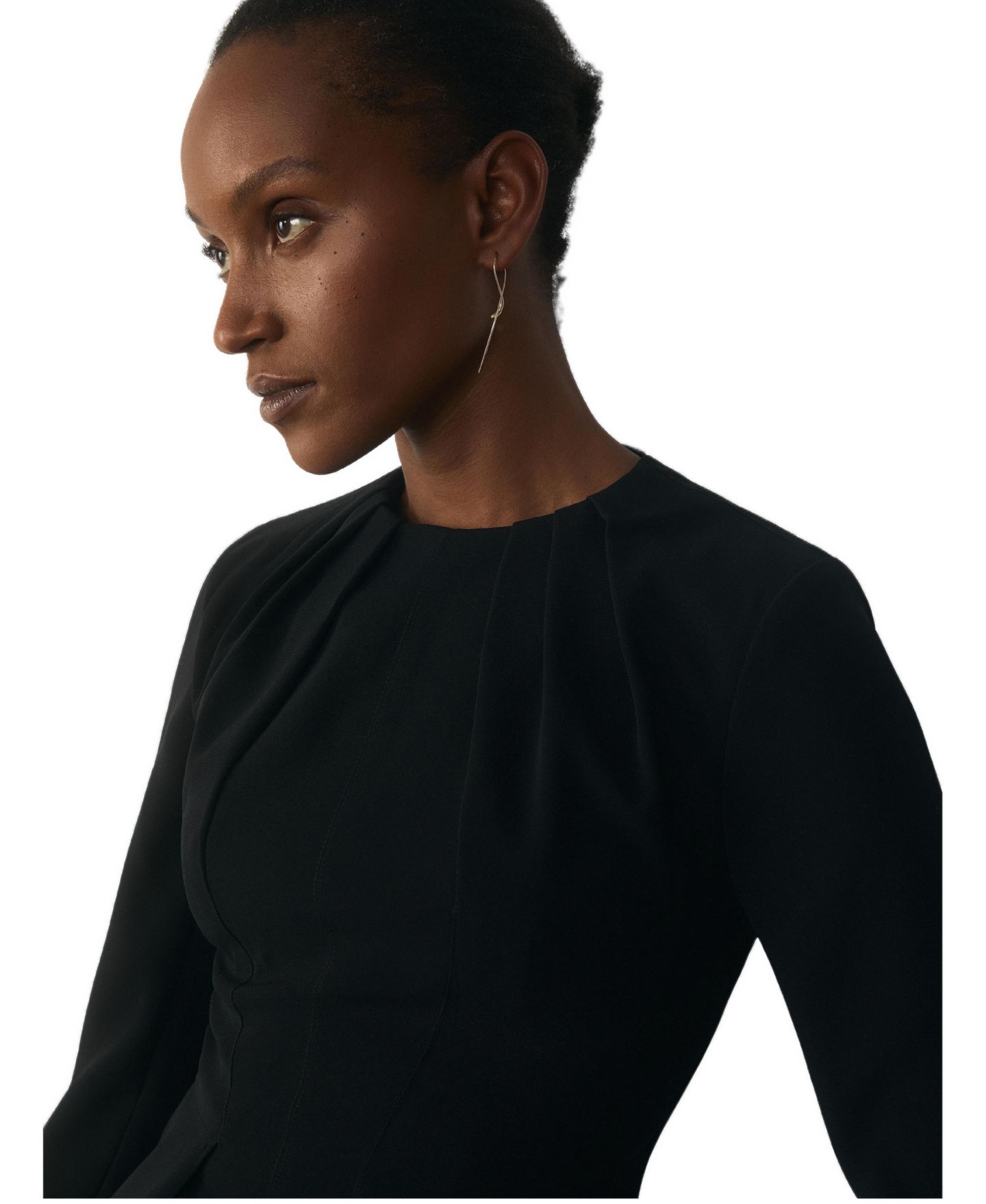 Женский топ The Fold Elaria 3/4-Sleeve Peplum, цвет: Чёрный — фото 2