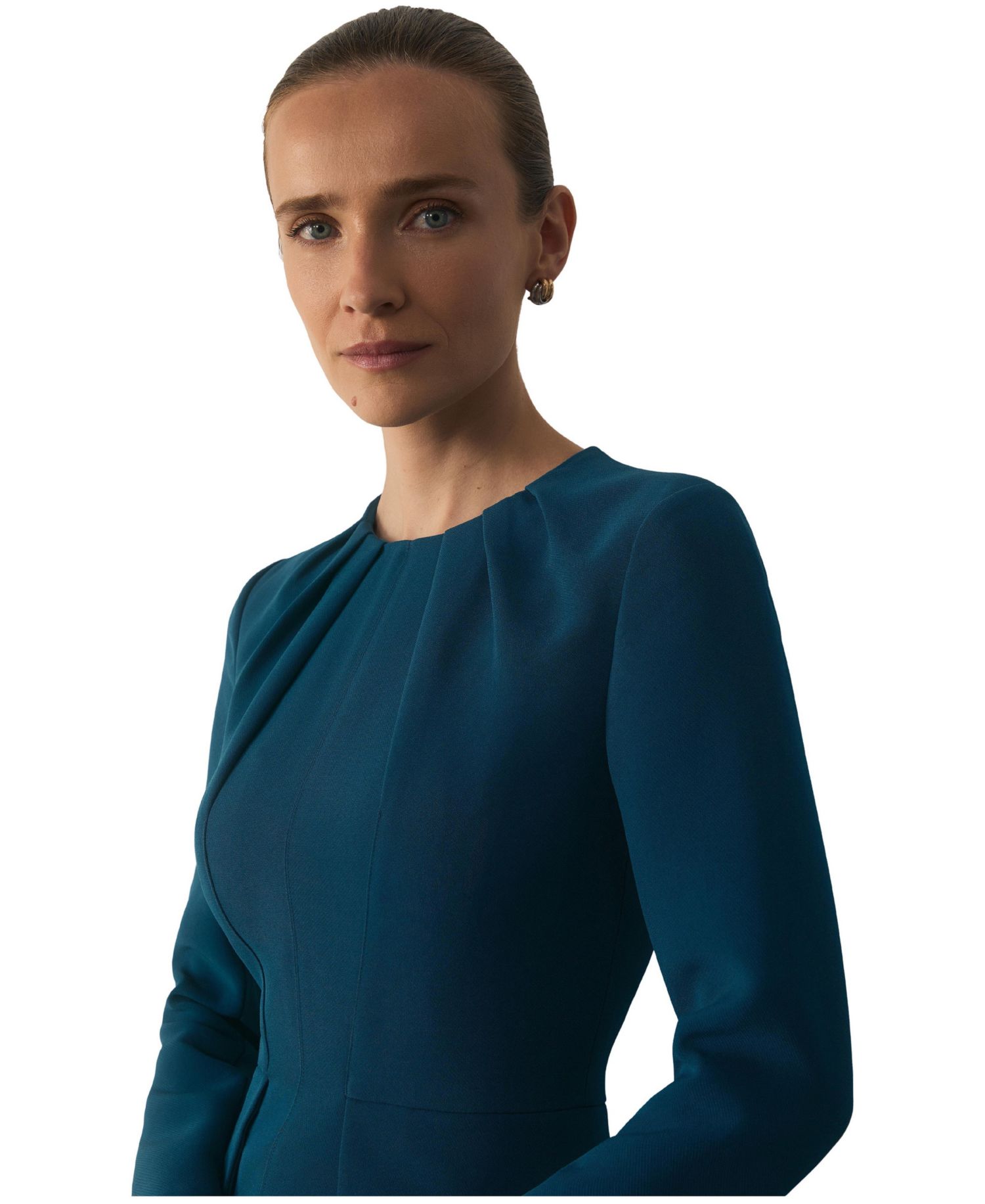 Women's Doppio Elaria Long-Sleeve Midi Peplum-Waist Dress