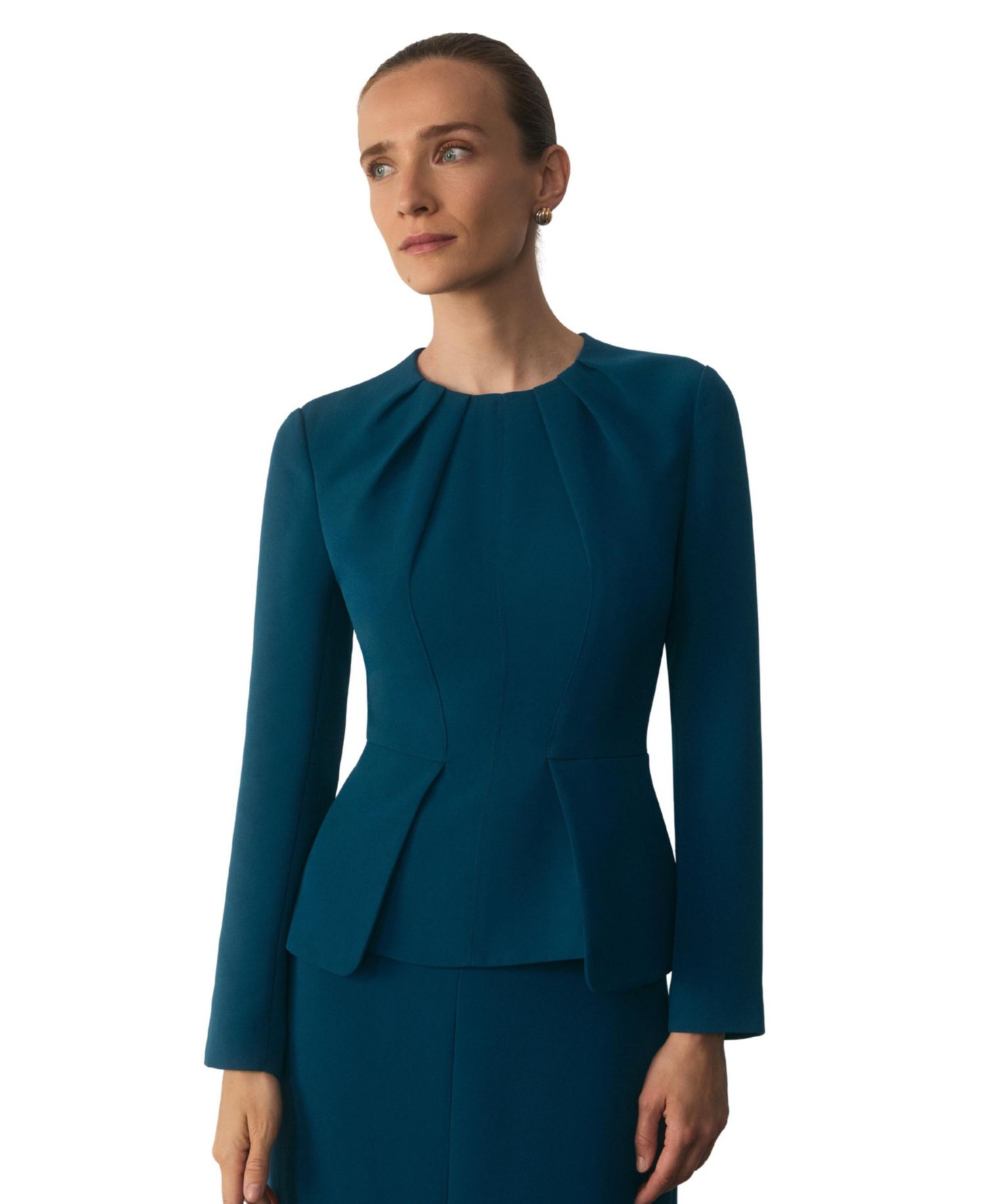 Women's Doppio Elaria Long-Sleeve Midi Peplum-Waist Dress