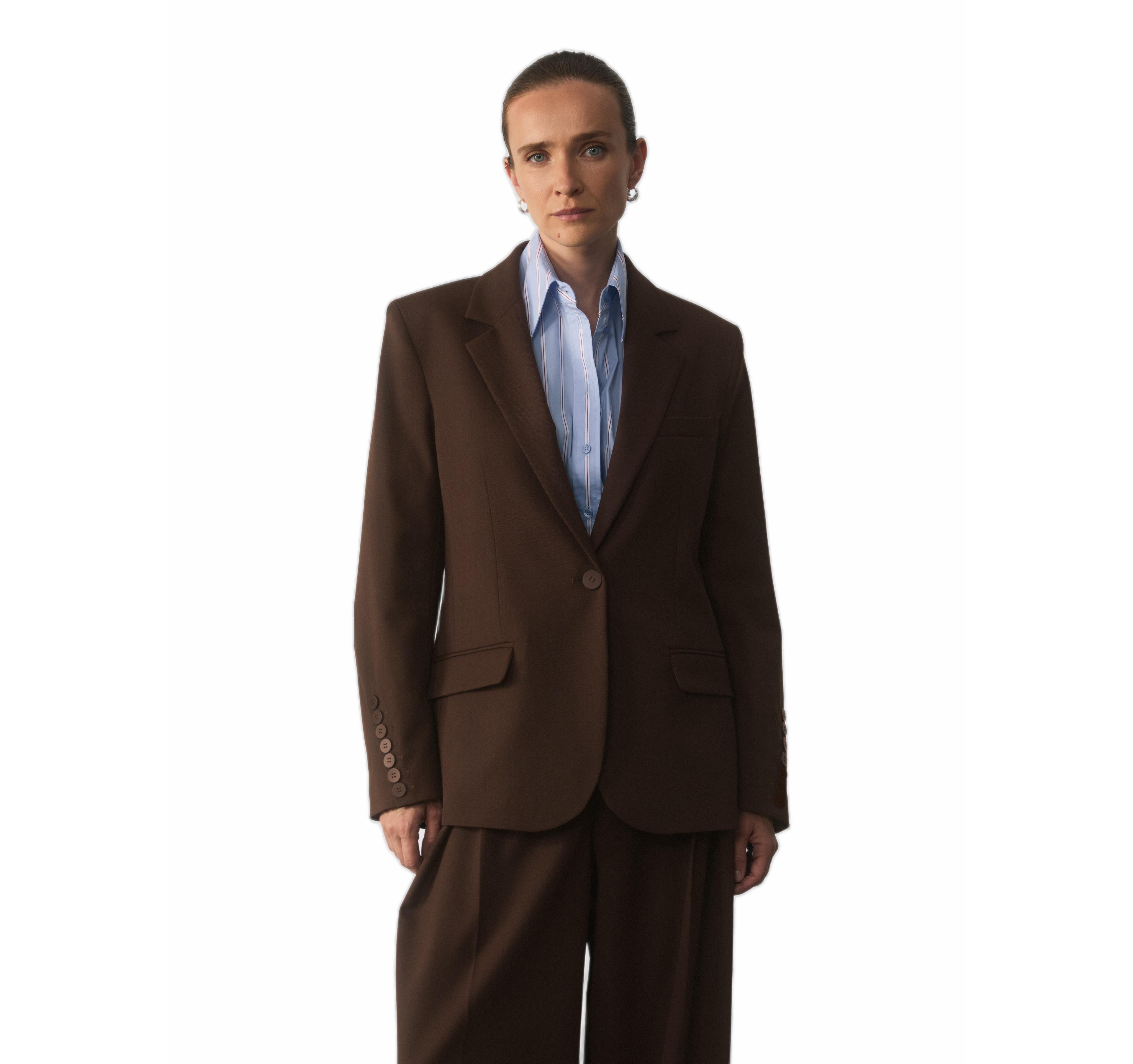 The Fold Women's Lucca Clever Polyester/Wool-Blend Structured Blazer