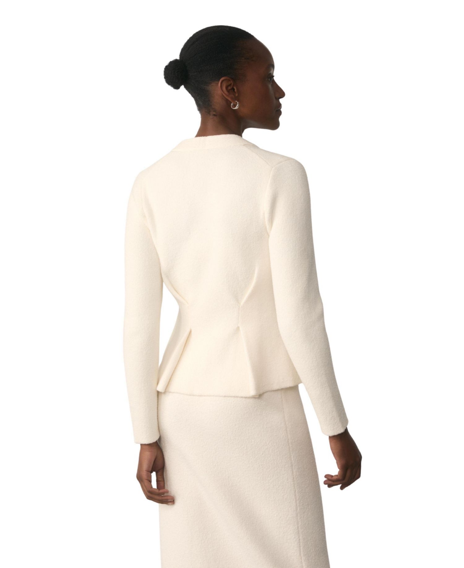 Women's Roveta Peplum V-Neck Long-Sleeve Cotton-Blend Top