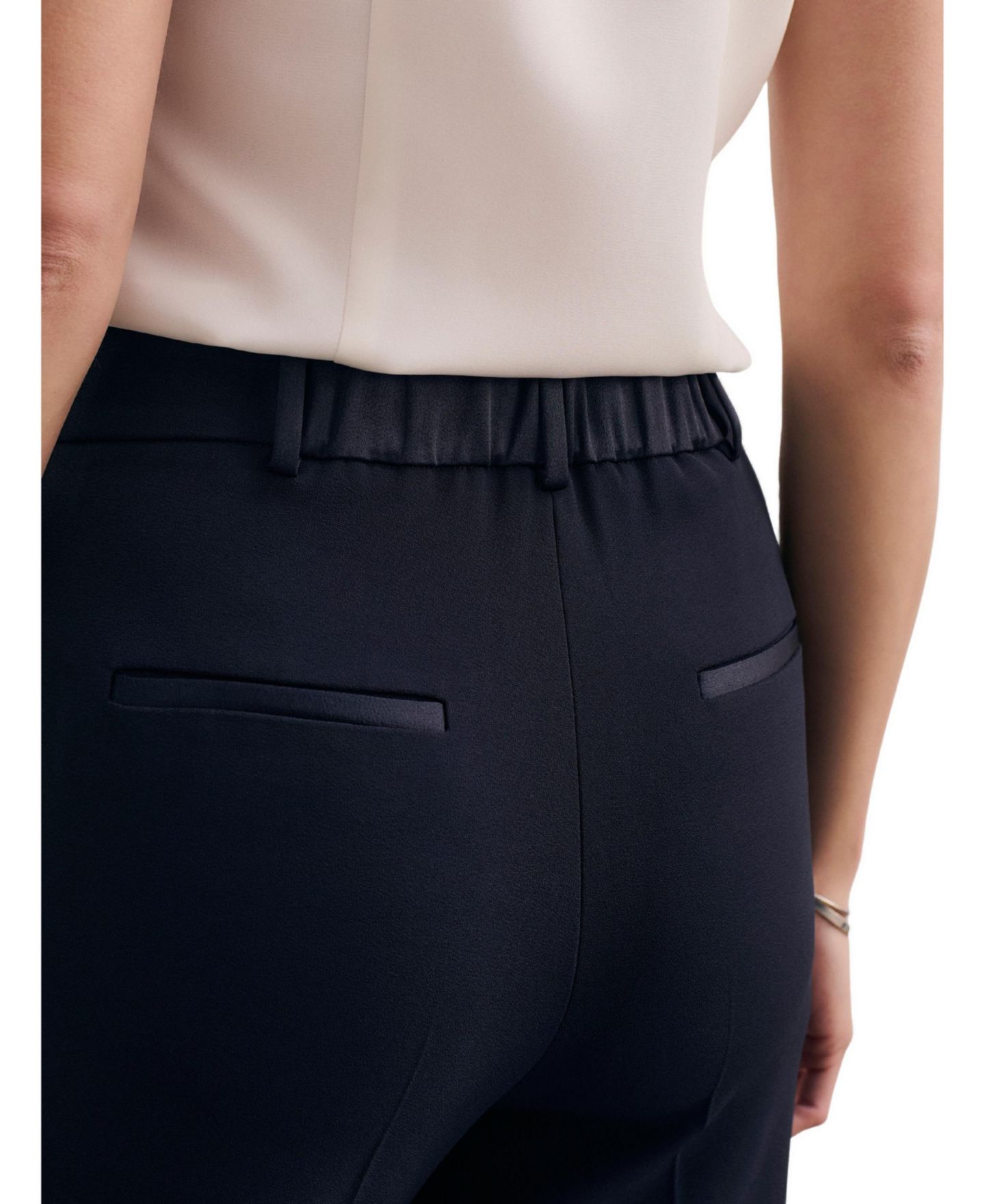 Женские брюки The Fold Tavira Ankle Crepe, цвет: Тёмно-синий — фото 4