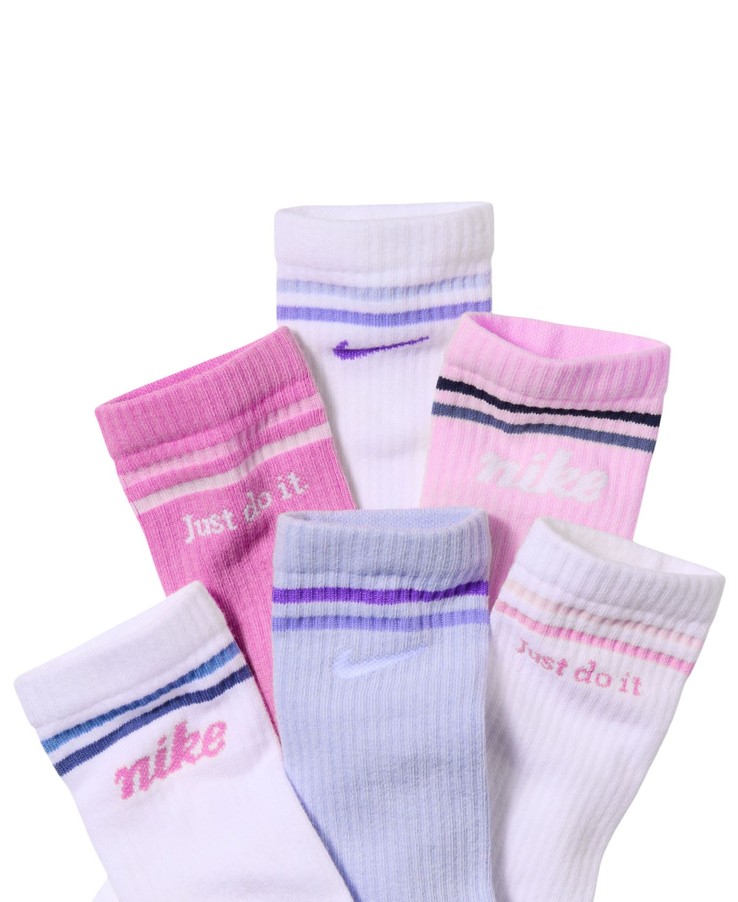 Boys' and Girls' Everyday Arch Band Crew Socks, 6-Pair Set