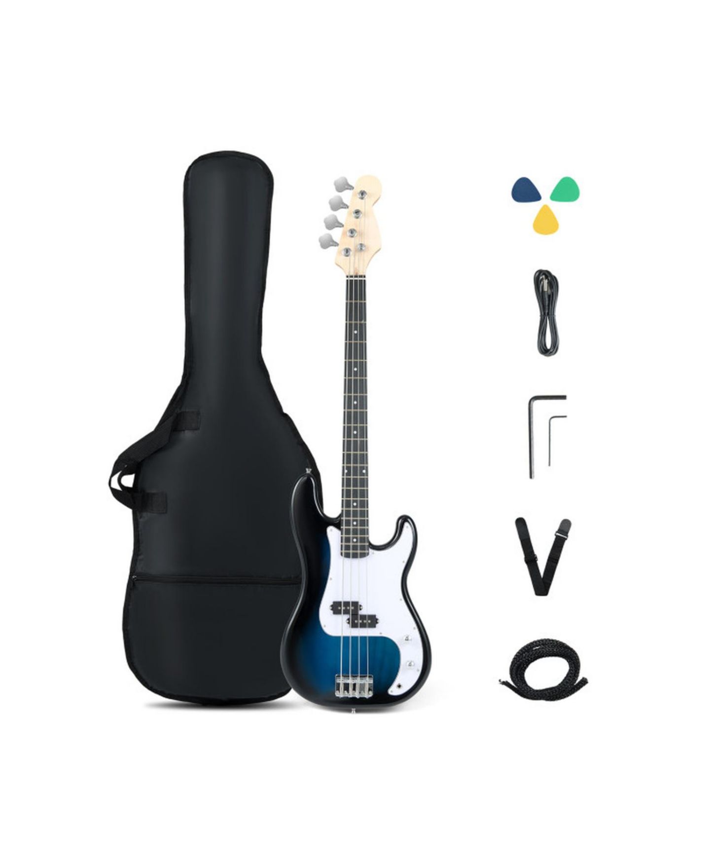 Детская игрушка SUGIFT 45.5 Inch Double-Pickup Electric Bass Guitar, Ages 12+, цвет: Синий — фото 1