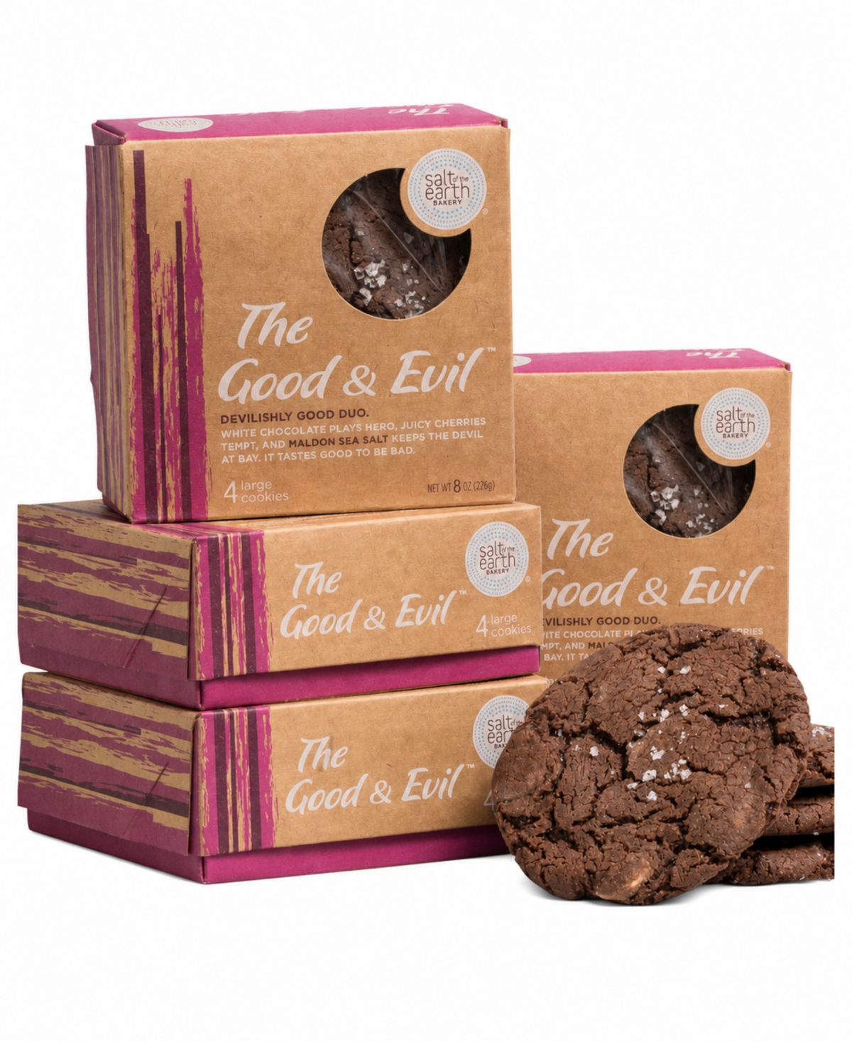 Salt of the EarthBakery Fresh Baked Triple Chcolate and Cherry Chip Cookies Gourmet Boxes, 16-Piece