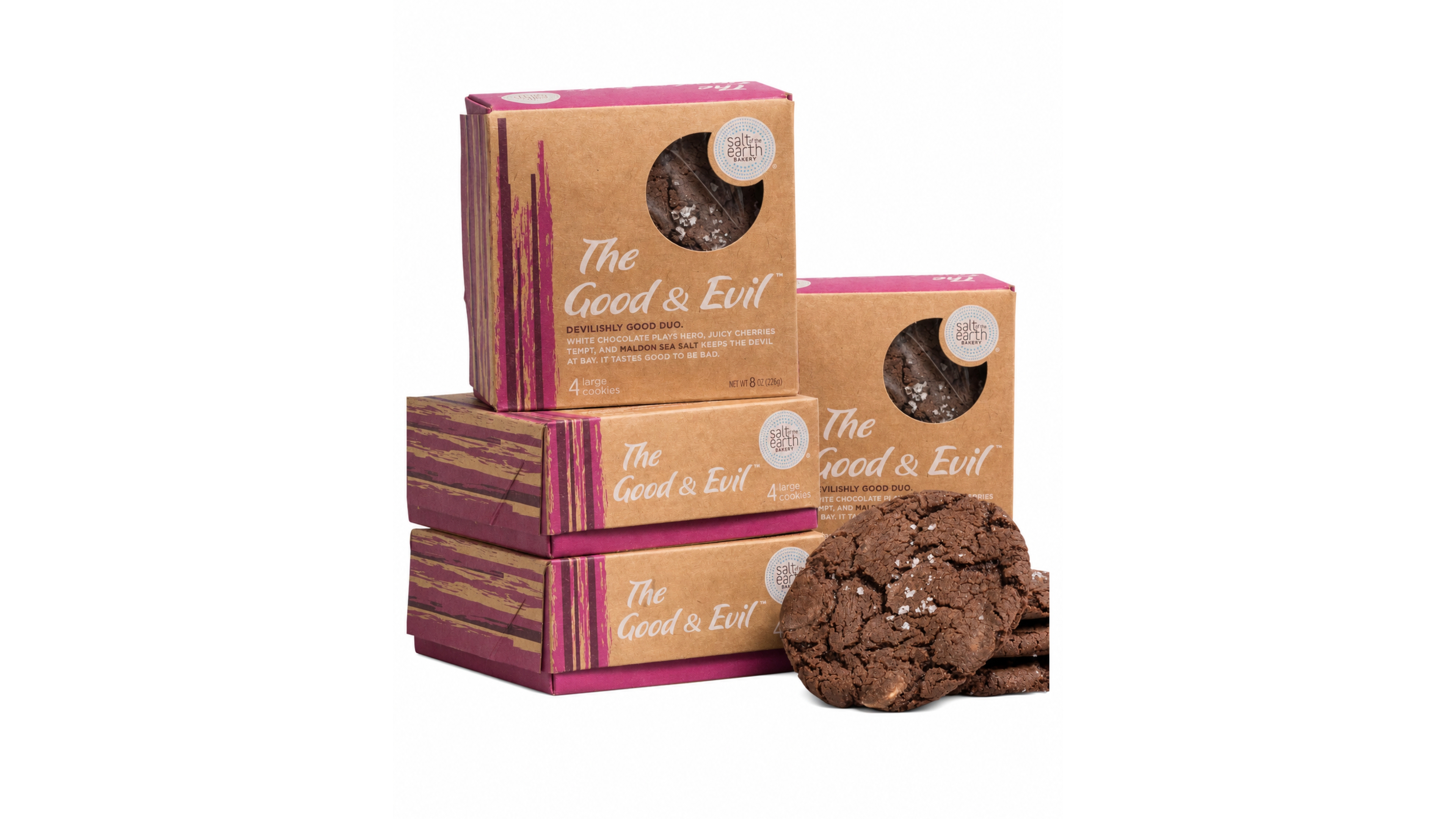 Salt of the EarthBakery Fresh Baked Triple Chcolate and Cherry Chip Cookies Gourmet Boxes, 16-Piece