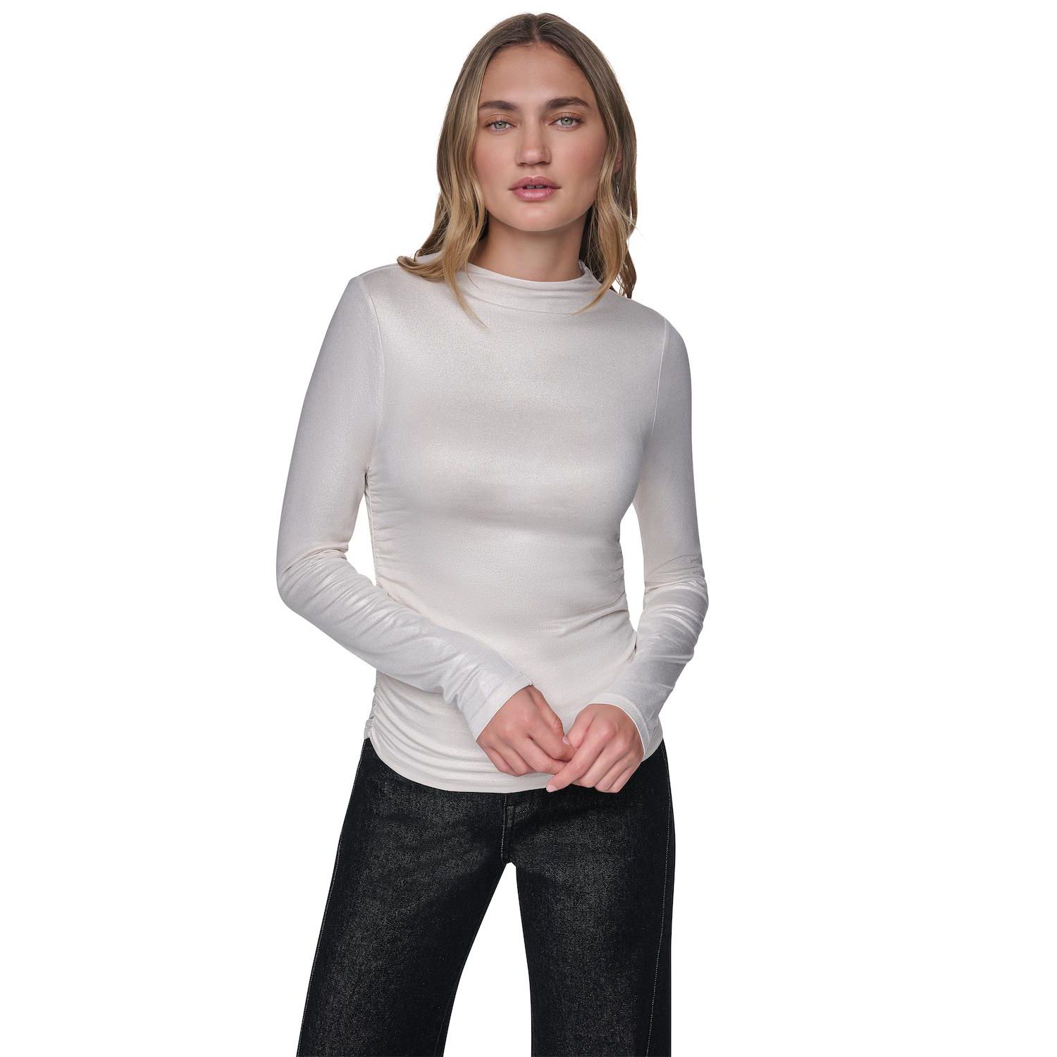 Women's Ruched Detail Long-Sleeve Top