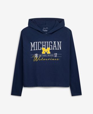 Women's Michigan Wolverines Castillo Oversized Slub Hooded Long-Sleeve T-Shirt