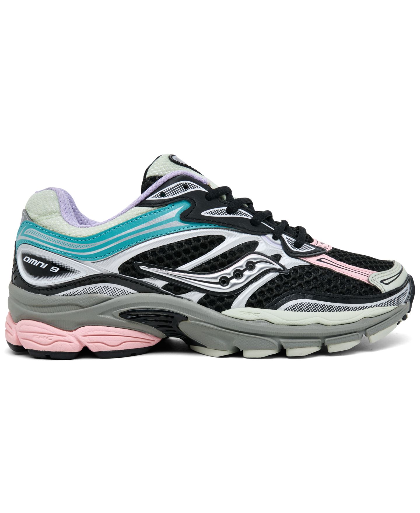 Женские кроссовки Saucony ProGrid Omni 9 Lifestyle Retro, цвет: Чёрный / Разноцветный — фото 2