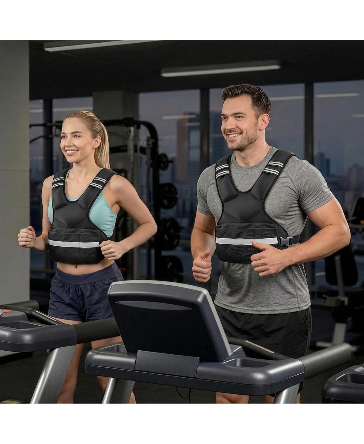 Hongge 24 to 40 lb X-Shape Weighted Vest Set with Eight Weight Packs