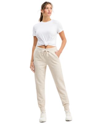 Women's Ottoman-Rib Mid-Rise Jogger Pants