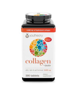 Collagen Plus Biotin - Advanced Collagen Supplement With Hydrolyzed Peptides, Vitamin C and Vitamin B 390 Tablets