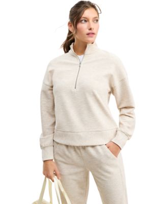 Women's Ottoman-Rib 1/2 Zip Mock Neck Pullover