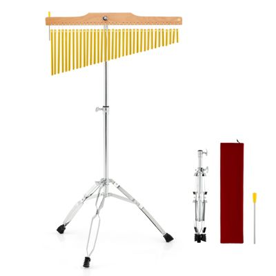36-Bar Single-Row Height-Adjustable Orchestra Chimes with Folding Tripod, Ages 8+