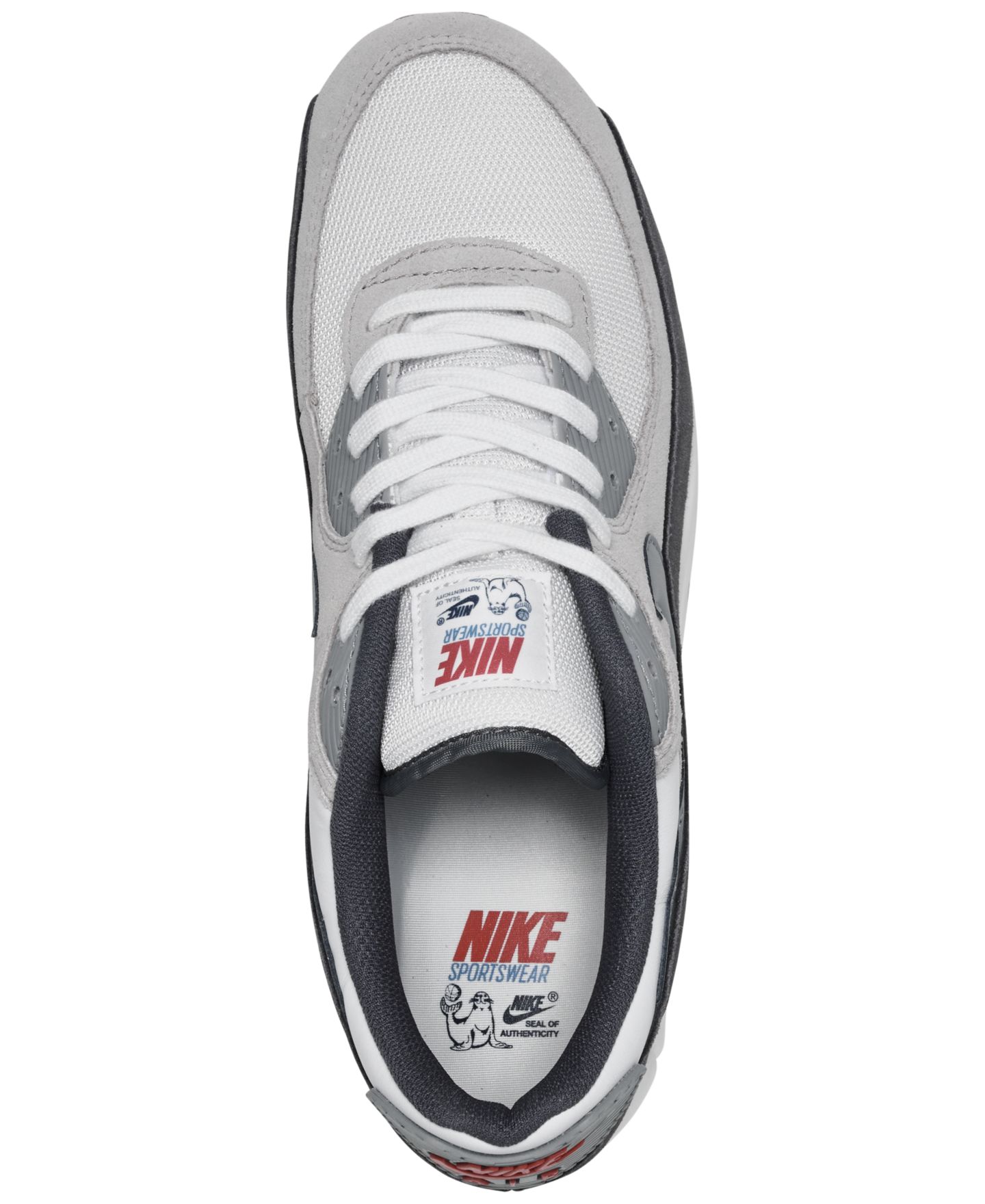 Мужские кроссовки Nike Air Max 90 Retro Visible Air Low-Top, цвет: Белый / Серый — фото 5