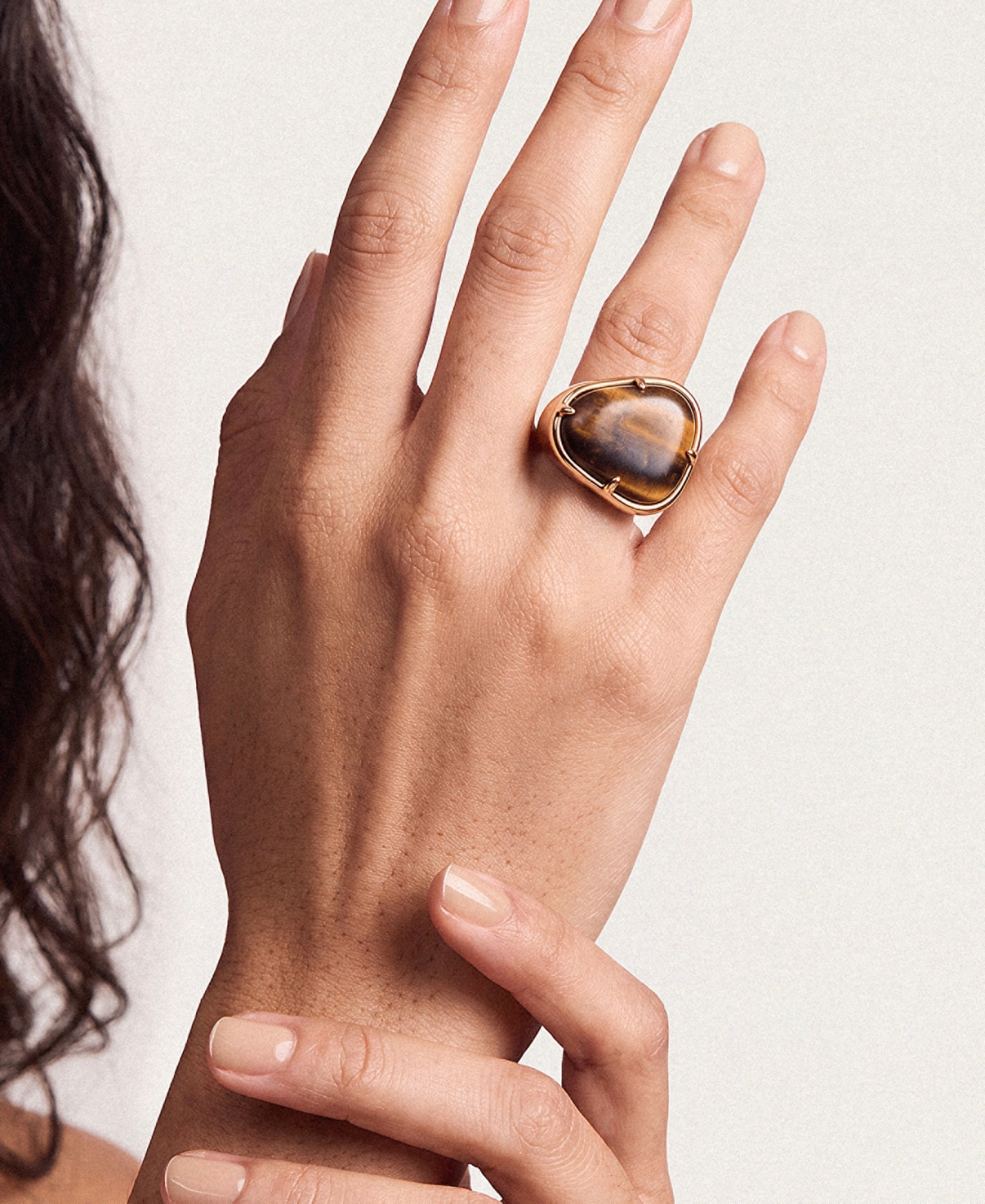 Ettika 18k Gold-Plated Tiger's Eye Solstice Ring