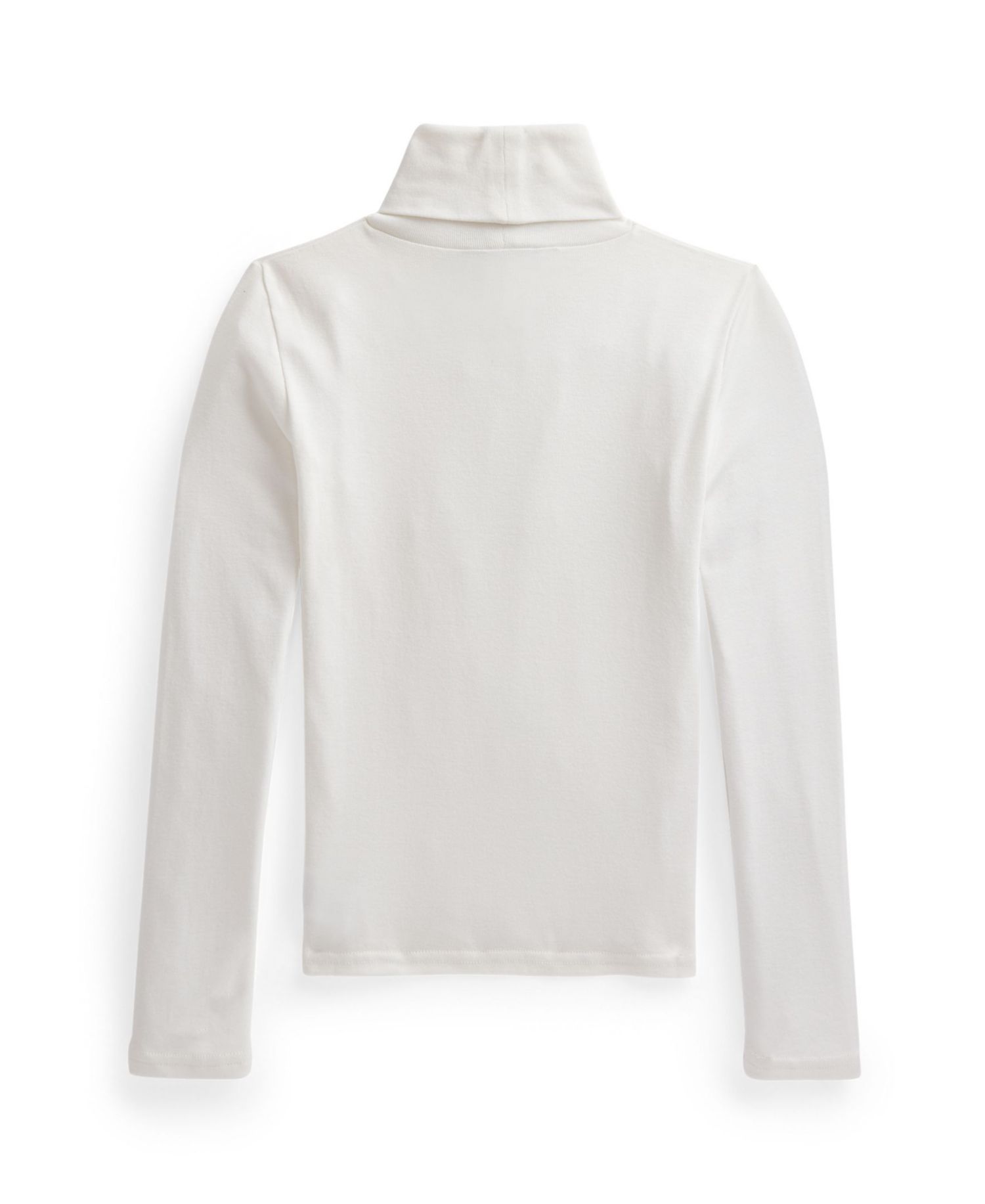 Girls' 4-16 Ribbed Long-Sleeve Cotton-Blend Turtleneck T-Shirt