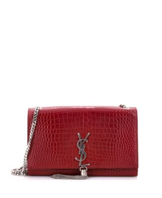 Medium Classic Monogram Tassel Crossbody Bag Embossed Leather