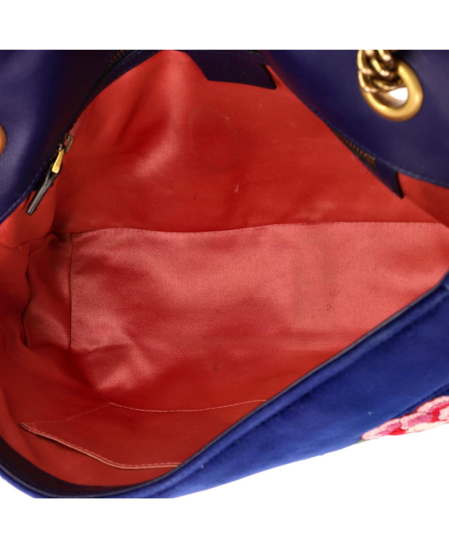 Medium GG Marmont Flap Bag Embroidered Matelasse Velvet