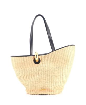 Le Bambola Tote Bag Raffia with Leather