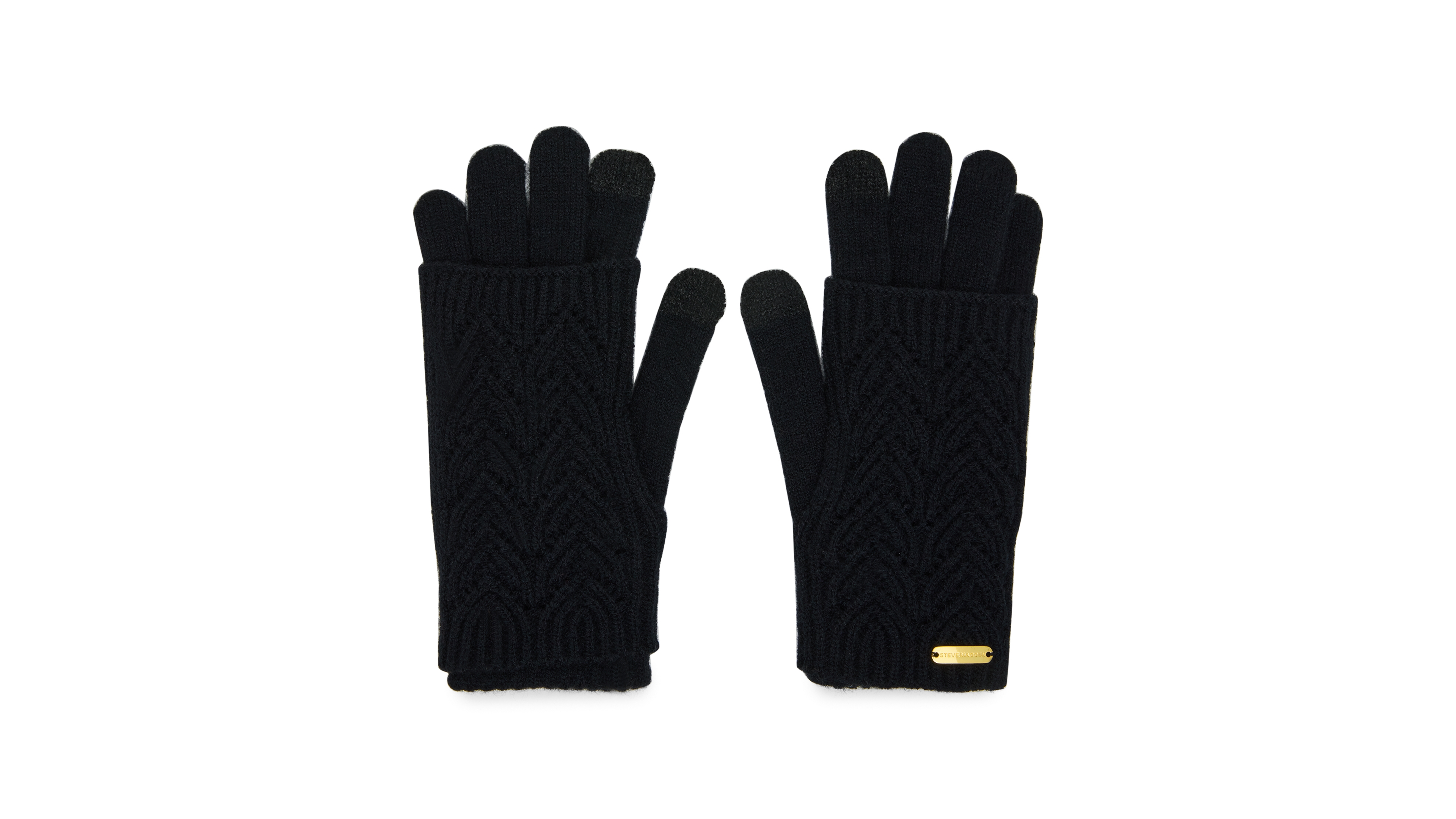 Steve Madden Women's Convertible Pointelle Cuff Gloves