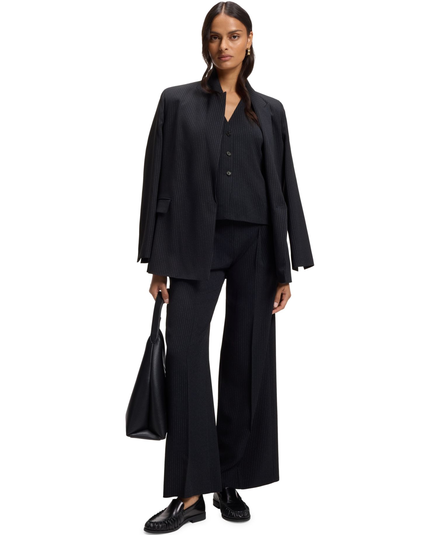 BOSS by Women's Stretch Crepe Regular-Fit Pants