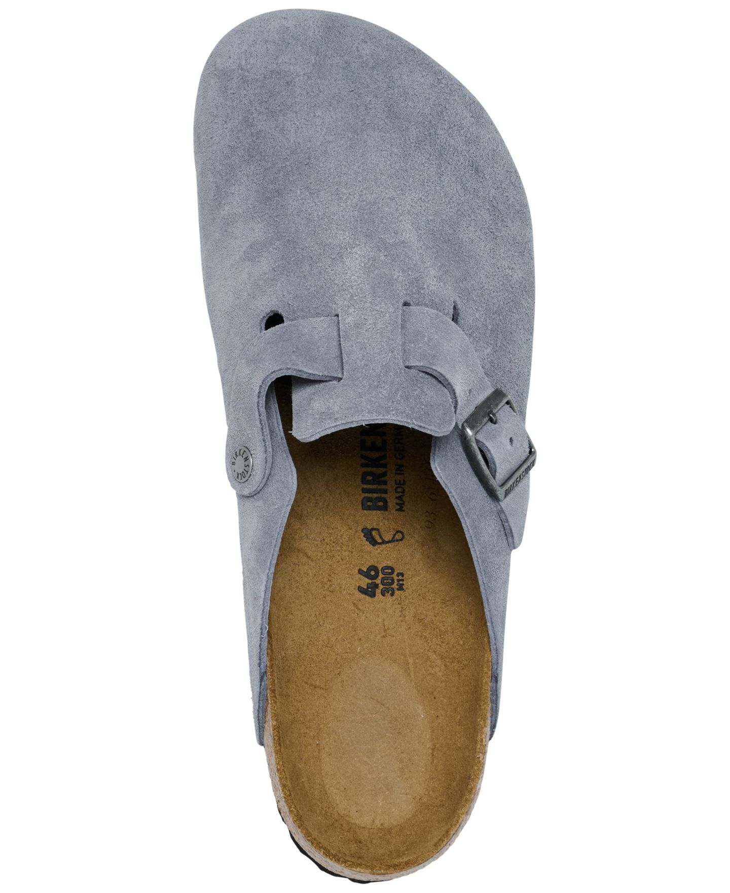 Мужские сабо Birkenstock Boston Suede Leather Slip-On, цвет: Каменный синий — фото 5
