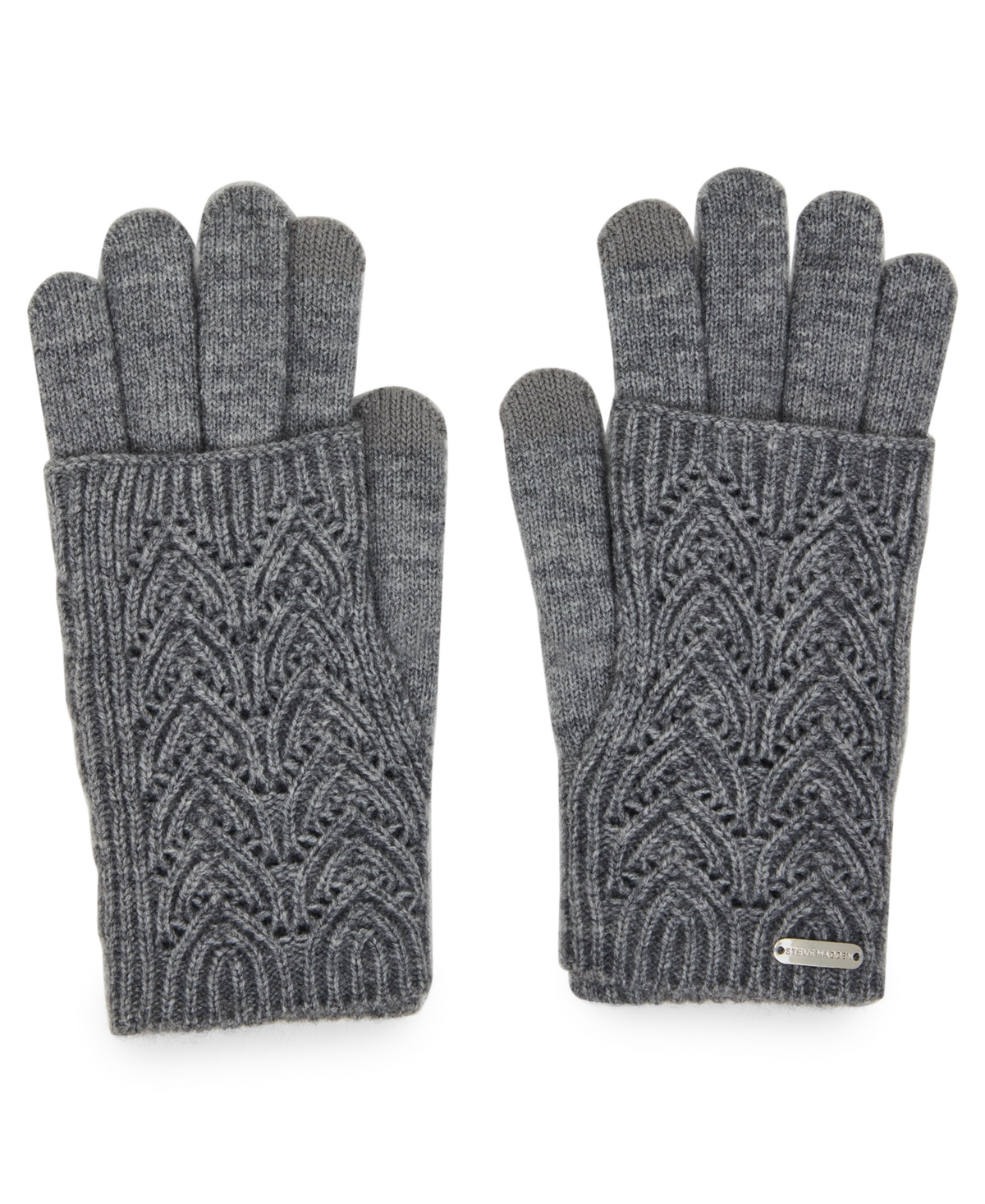 Steve Madden Women's Convertible Pointelle Cuff Gloves