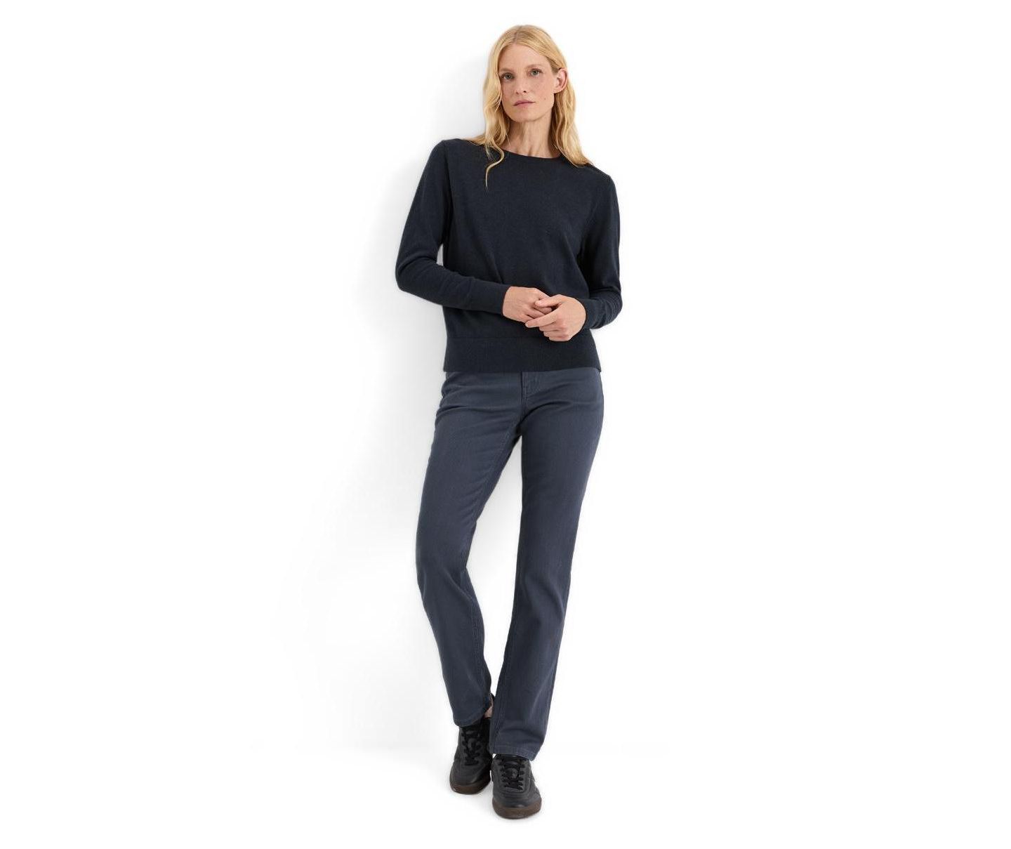 Женский свитер Pact Organic Cotton Essential Crew Neck, цвет: Синий меланжевый — фото 3