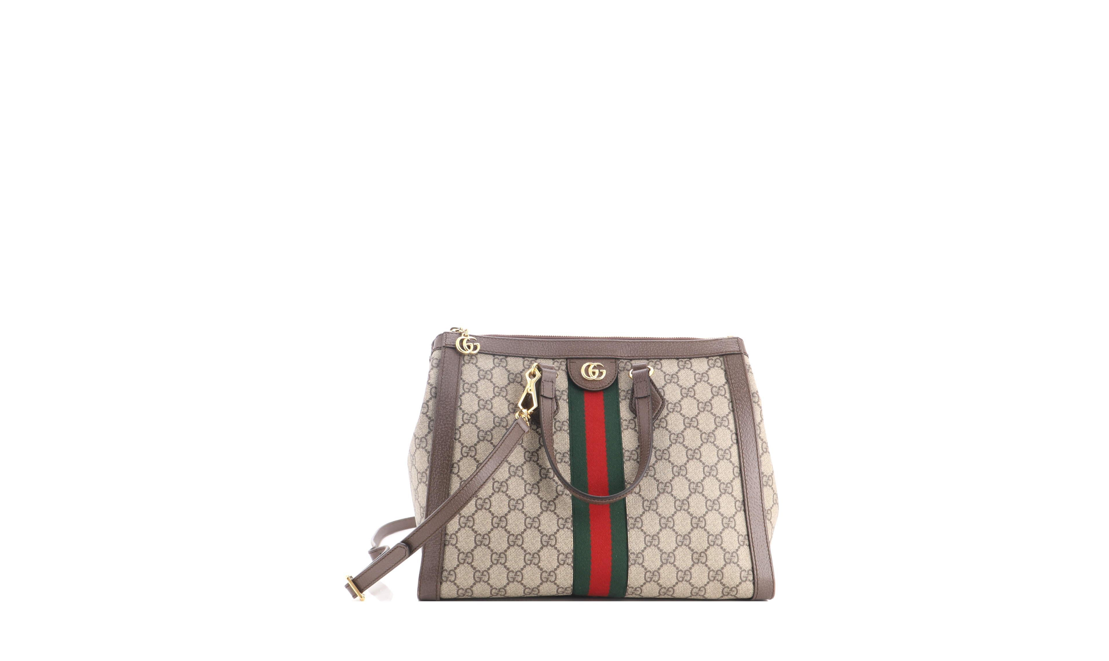 Pre-Owned Gucci Medium Ophidia Top Handle Tote Gg Coated Canvas