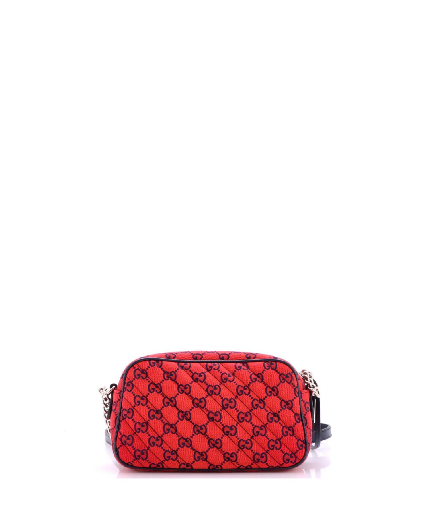 Small GG Marmont Shoulder Bag Diagonal Quilted GG Canvas with Leather