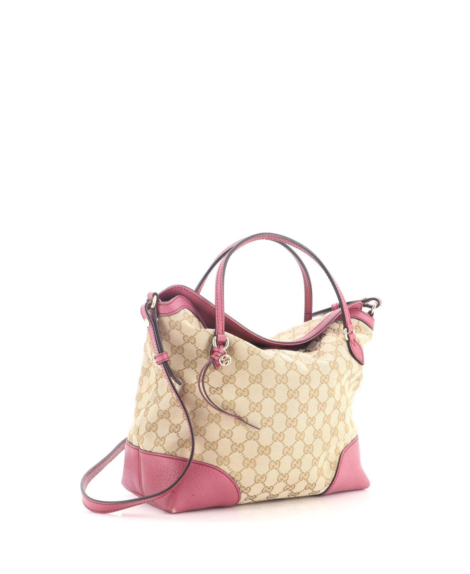 Medium Bree Convertible Top Handle Bag GG Canvas with Leather