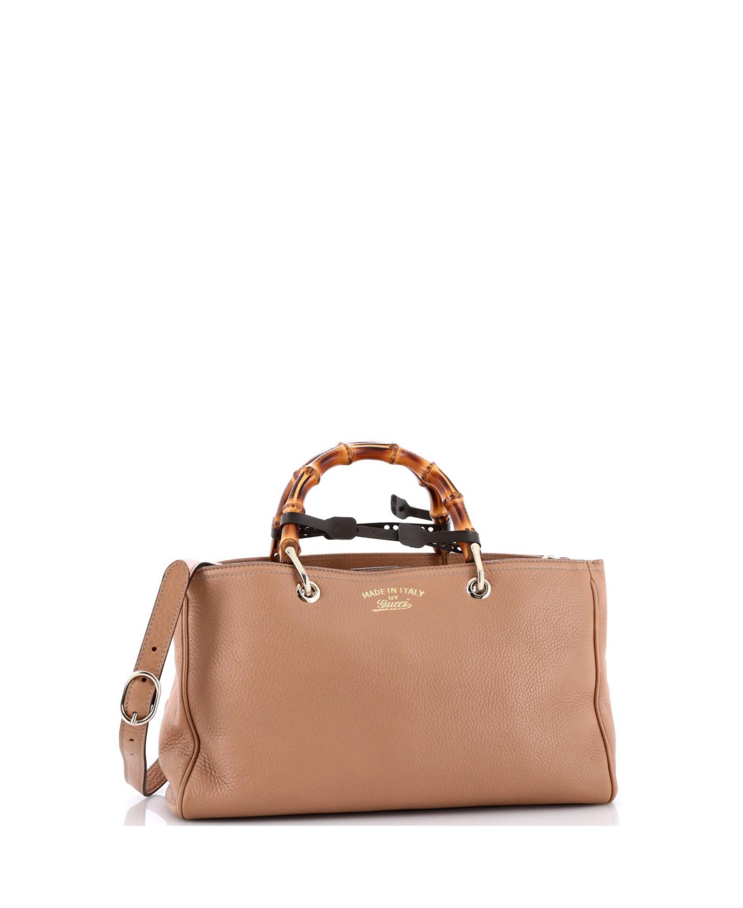 Medium Bamboo Shopper Tote Leather
