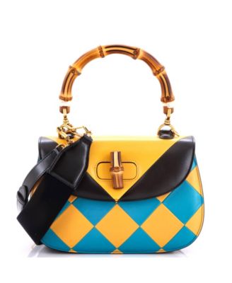 Medium Bamboo 1947 Top Handle Bag Limited Edition Geometric Print Leather