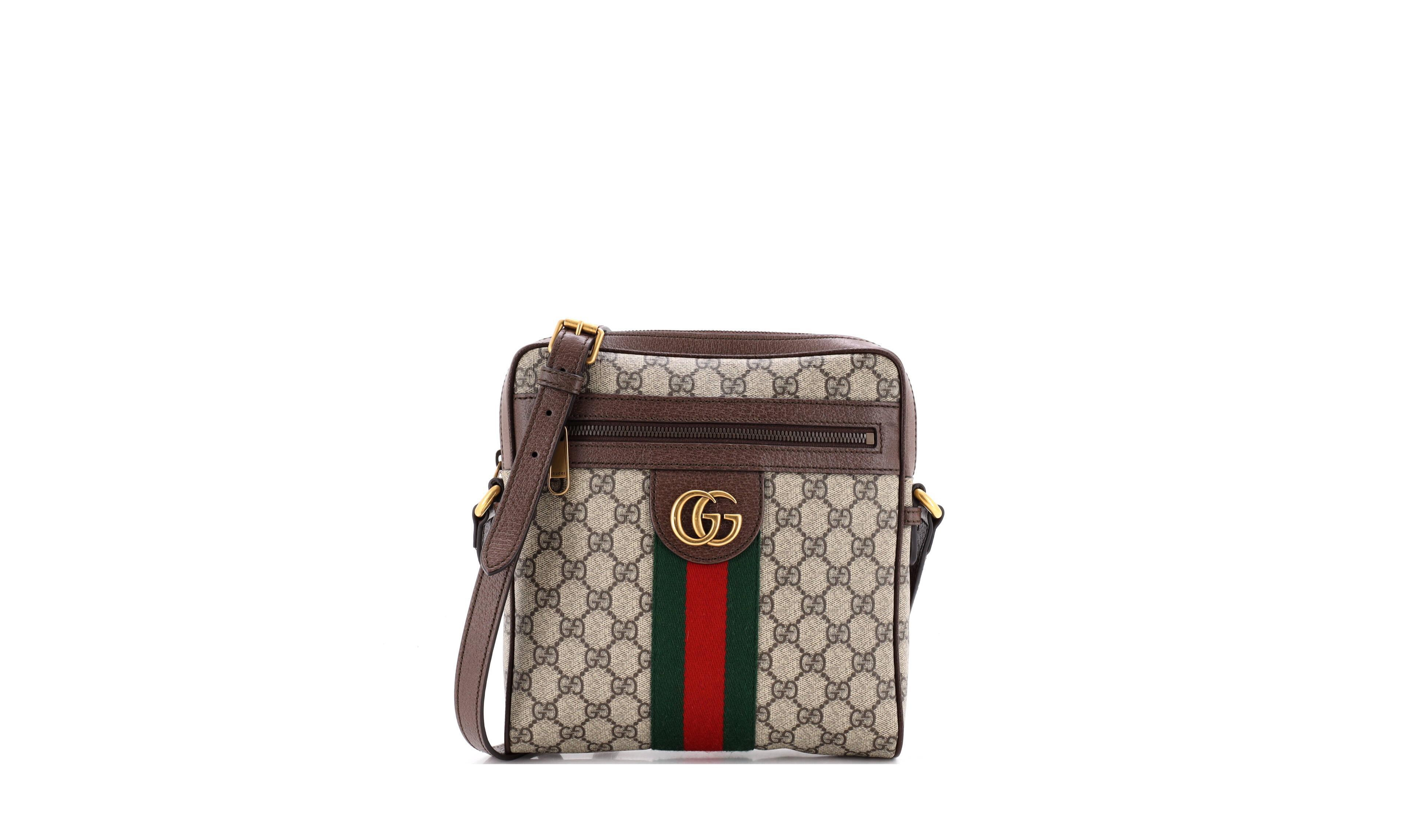 Pre-Owned Gucci Small Ophidia Messenger Bag Gg Coated Canvas