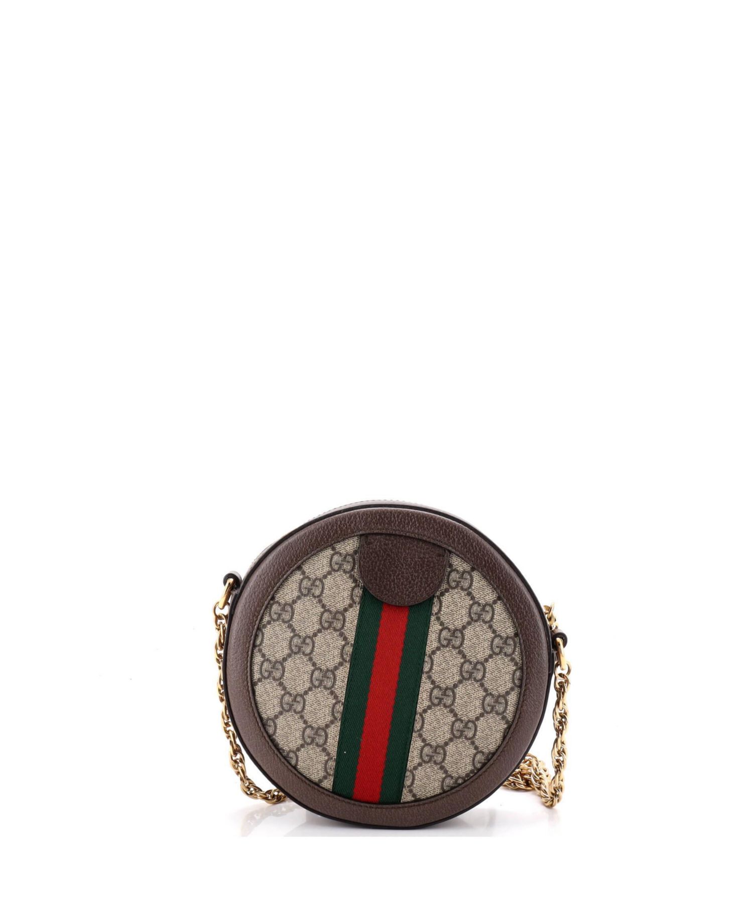 Mini Ophidia Round Shoulder Bag GG Coated Canvas