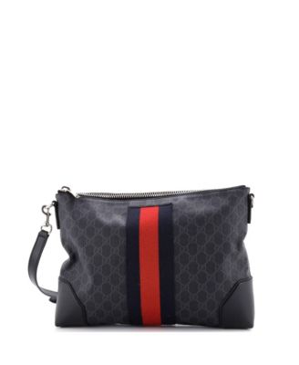 Medium Web Zip Flat Messenger GG Coated Canvas