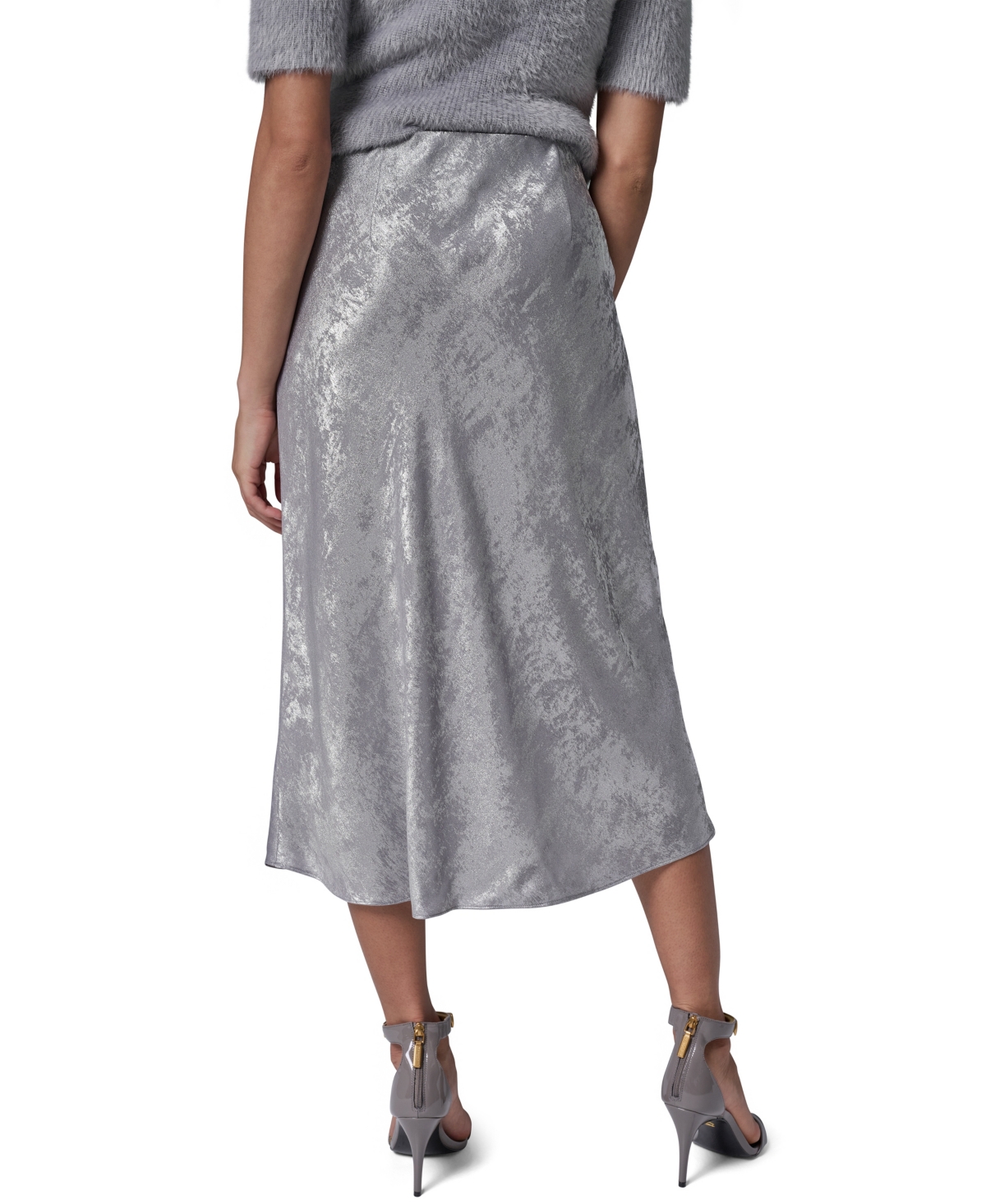Donna Karan New York Women's A-Line Midi Foil Skirt