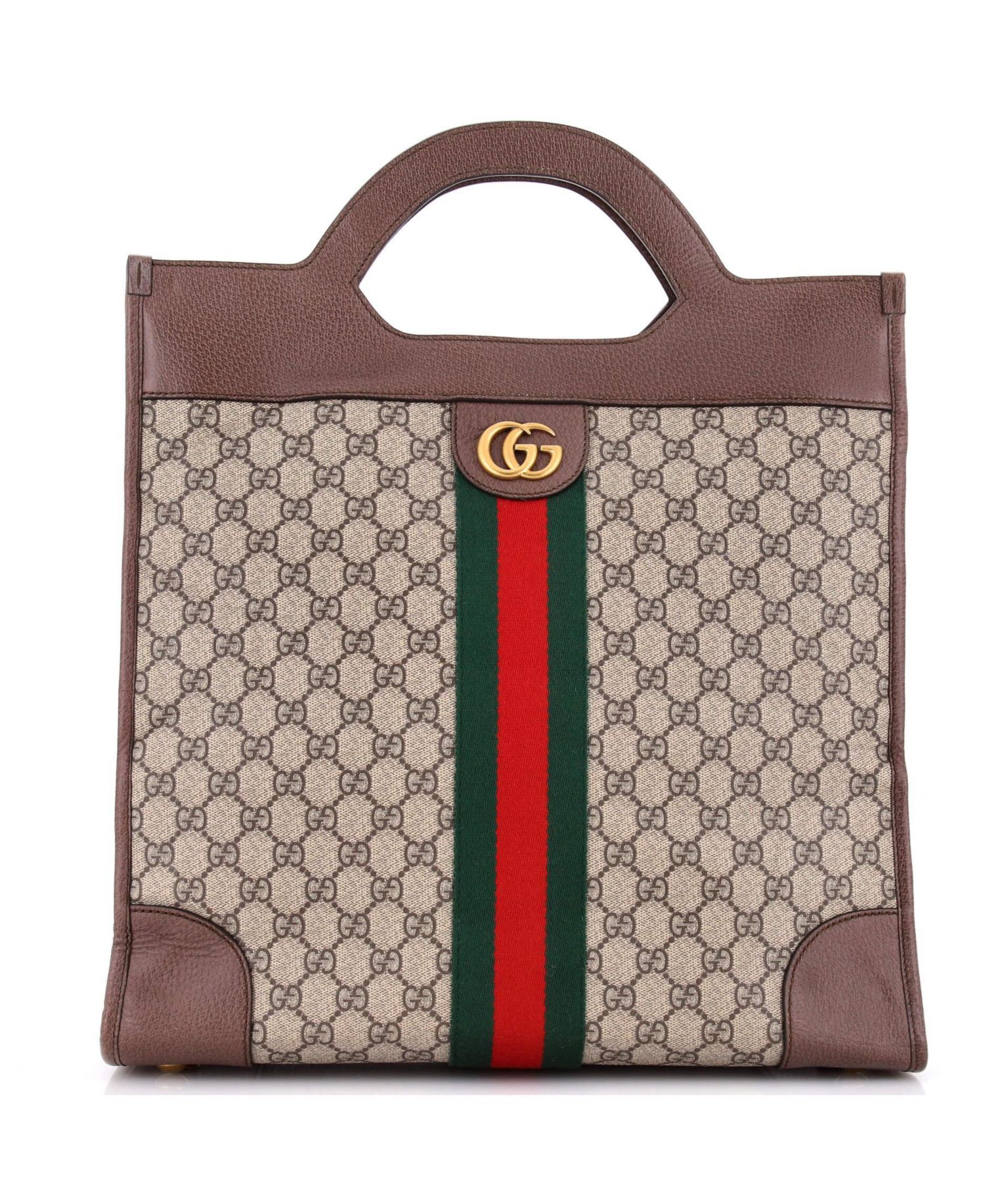 Medium Ophidia Cut Out Handle Tote GG Coated Canvas