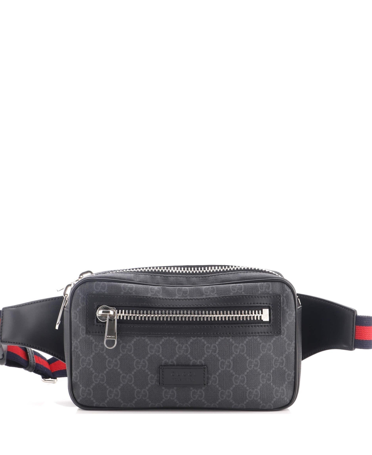 Pre-Owned Gucci Small Soft Zip Belt Bag Gg Coated Canvas - Black