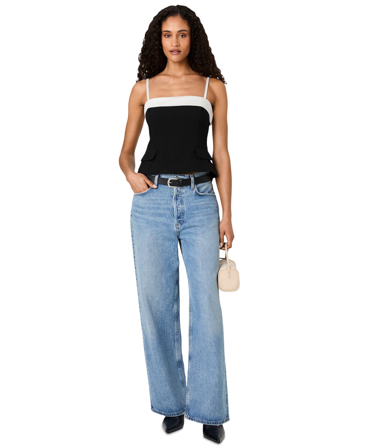 Women's Azra x Carey Foldover Sleeveless Square-Neck Colorblock Top