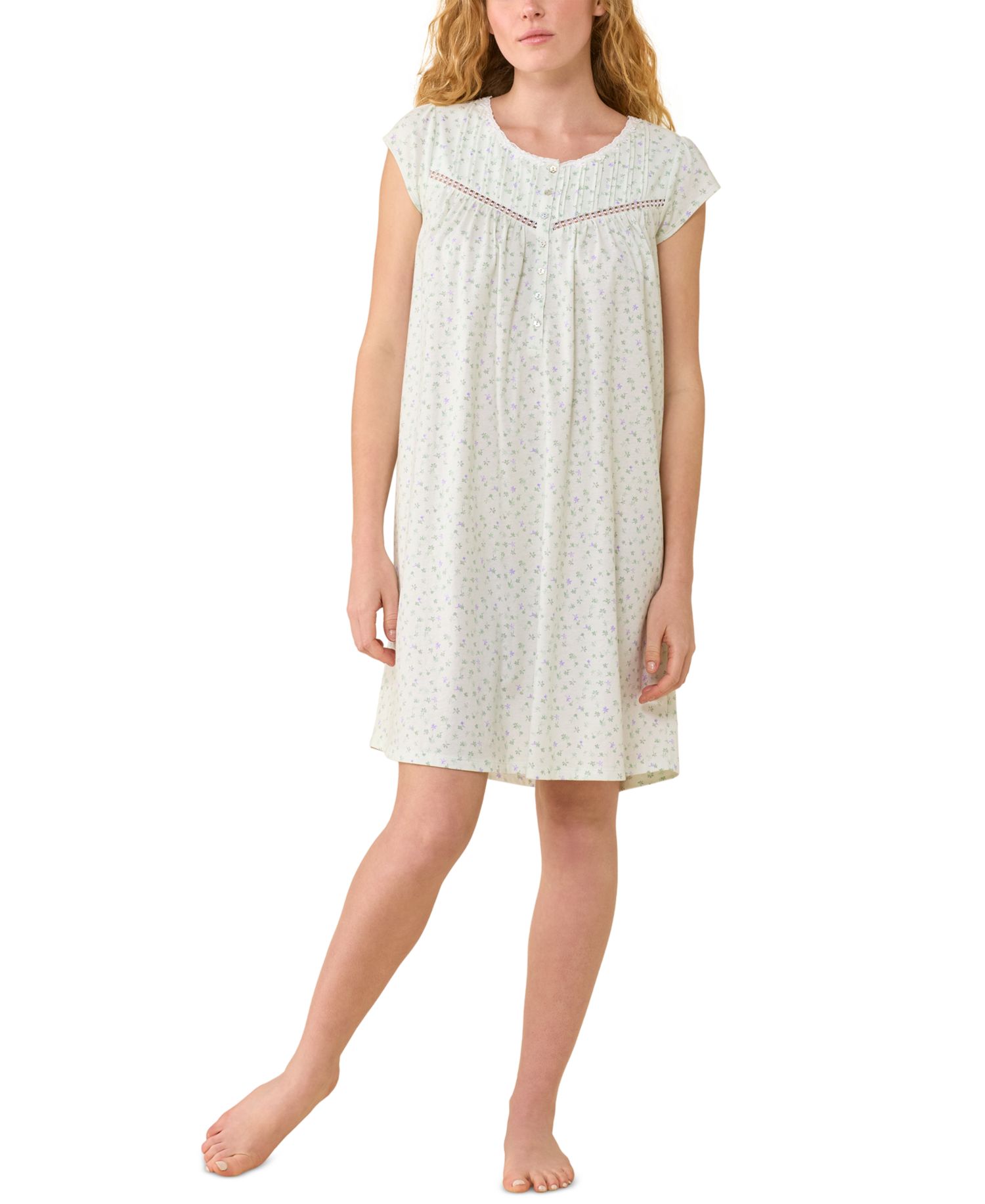 Women's Cap-Sleeve Jersey Knit Short Nightgown